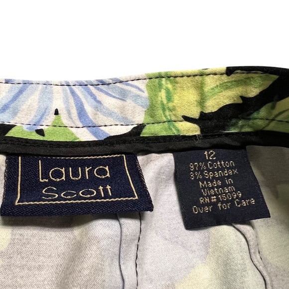 Laura Scott Pleated Floral Tropical Skirt Size 12 - Picture 2 of 3